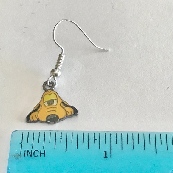 Vintage Disney Pluto Dog Earrings Mickey Mouse Fab 5 Disneyana Charm - Picture 5 of 5
